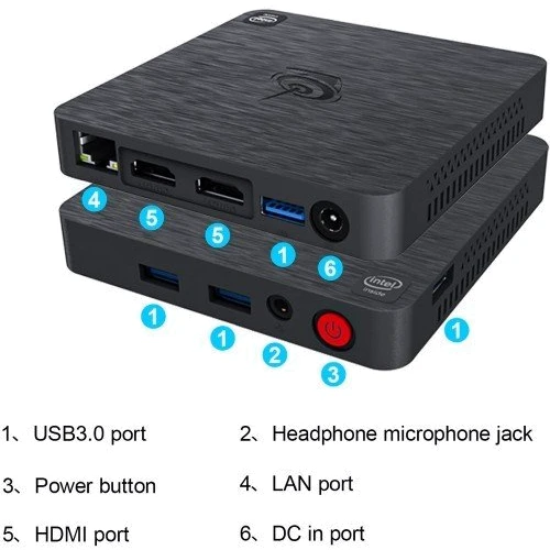 Персональный компьютер (ПК) Beelink T4 Pro Windows 10: Процессор Intel Celeron N3350 (64-bit, 2 ядра, частота 1.1-2.4 ГГц)