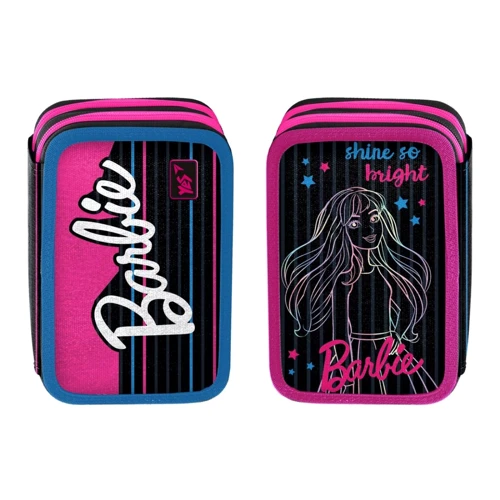 Пенал твердий YES подвійний HP-01 Barbie, чорний / малиновий (533089)