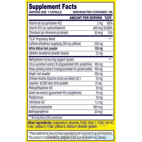 Жиросжигатель Cloma Pharma Methyldrene 25 100 caps: Вкус Без вкуса