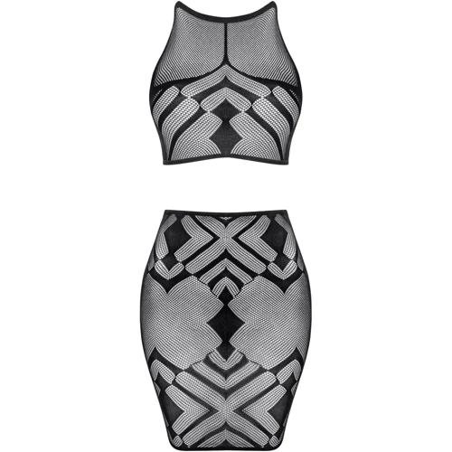 Оригинальный комплект топ + юбка Obsessive K101 black S/M/L