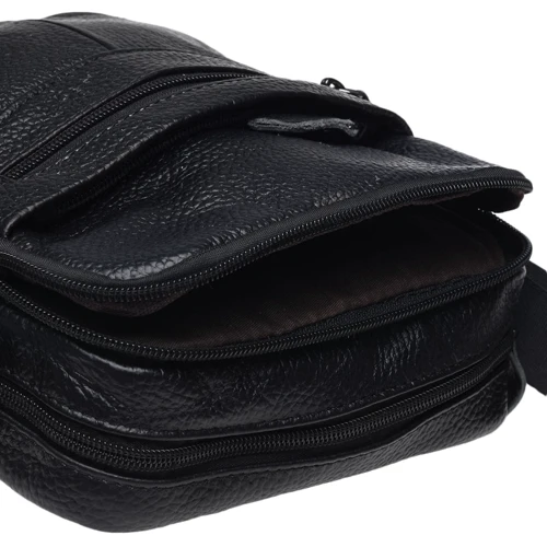 Мужская сумка планшет Borsa Leather черная (K11029-black): Застежка Молния