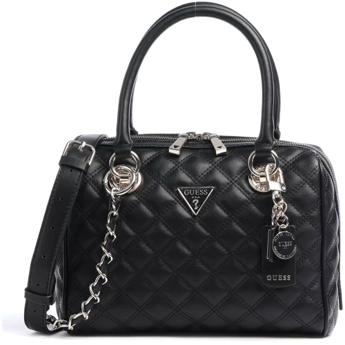 Женская сумка саквояж Guess Cessily Box Satchel черная (HWEV7679050-BLA)