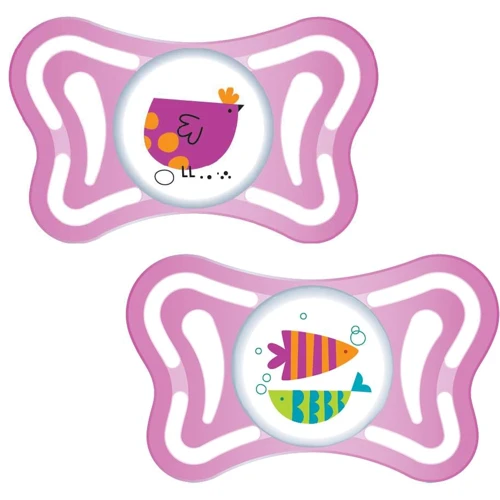 Пустушка Chicco Physio Light силіконова 16-36 міс 2 шт рожева (71035.11)