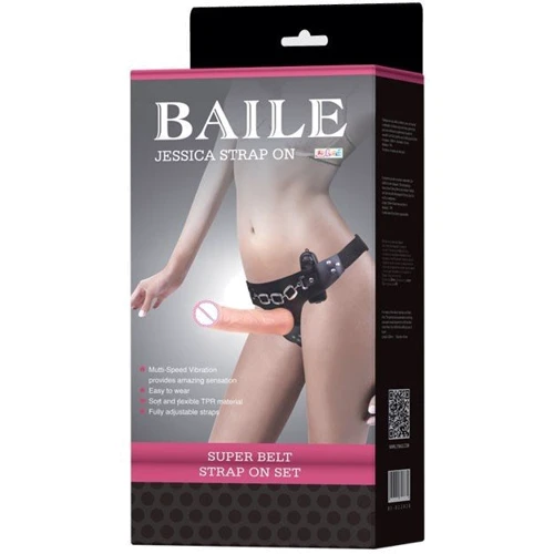 Страпон с вибрацией LYBAILE Baile Jessica Belt Strap On Flesh