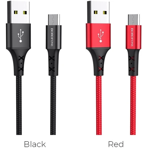 Кабель Borofone USB Cable to Micro USB Enjoy 1m Red (BX20): Тип USB-C - microUSB