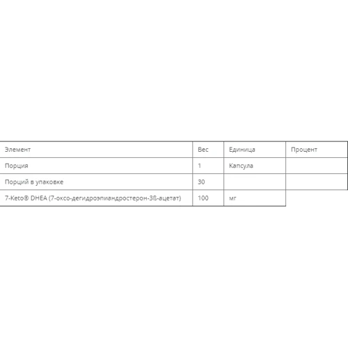 Jarrow Formulas 7-Keto Dhea, 100 mg, 30 Vegeterian Capsules (JRW15061): Форма випуску капсули