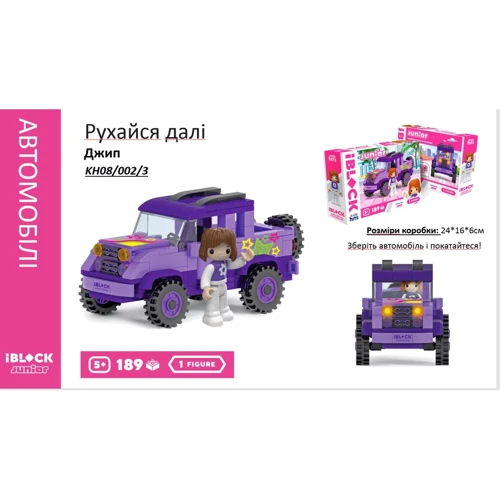 Конструктор IBLOCK Junior Kids hits Дівчатка Рухайся на джипі (KH08/002/3)
