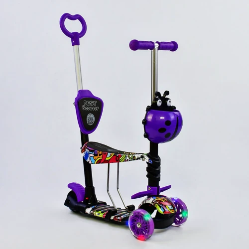 Самокат 5в1 Best Scooter (PU колеса с подсветкой) Абстракция Multicolor (74062)