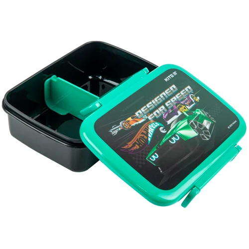 Ланчбокс Kite Hot Wheels 420 мл (hw23-160): Особливості С крышкой на защепках, Разогрев в микроволновой печи, Можно мыть в посудомоечных машинах
