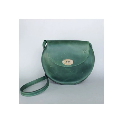 Жіноча сумка-сетчел The Wings зелена (TW-RoundBag-green-crz): Фактура матова, Гладка
