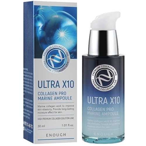 Enough Ultra X10 Collagen Pro Marine Ampoule Сыворотка для лица Коллаген 30 ml