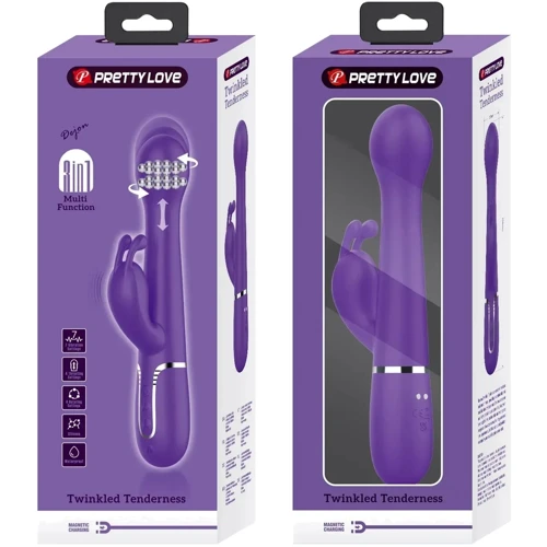 Вибратор с ротацией и толчками LYBAILE Pretty Love Dejon Dark Purple (BW-500014-2)