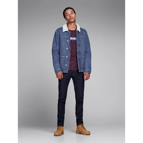 Куртка Jack & Jones 70201800 52 синяя демисезон: Длина рукава Длинный