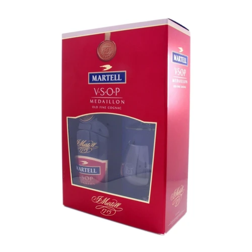 Коньяк Martell VSOP 0.7 л 40% з двома келихами (STA3219820003086): Об'єм, л 0.7