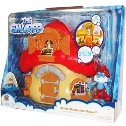 The Smurfs 7см Будиночок-гриб з фігуркою Папи Смурфа (53983)