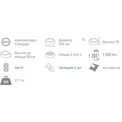 Сімейний басейн Intex Easy Set (305x76 см) з фільтр-насосом (28122) фото 2