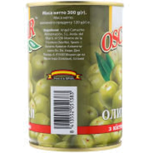 Оливки с косточкой Oscar foods 300 г (8413552051383): Вес нетто 300 г