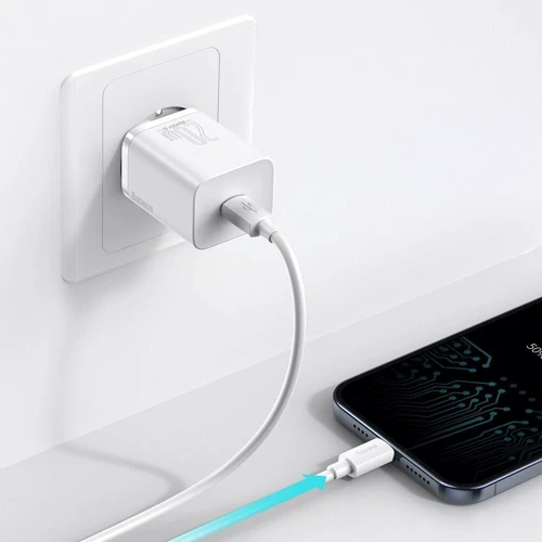 Зарядное устройство Baseus USB-C Wall Charger Super Si 20W White (CCSUP-B02): Количество USB-портов 1