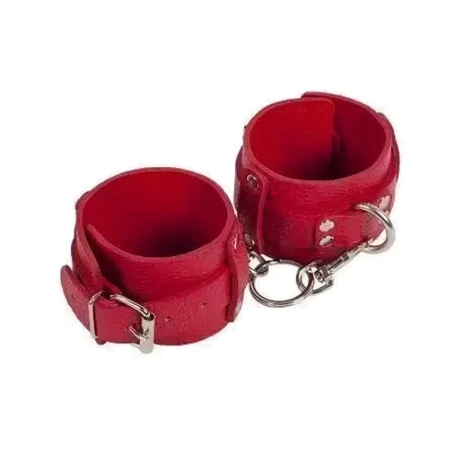Наручники Leather Dominant Hand Cuffs, red