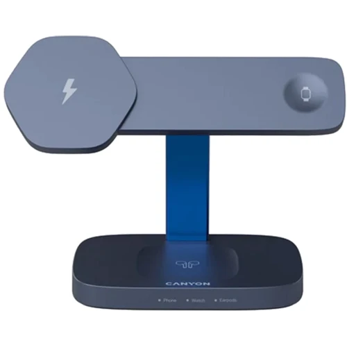 Зарядний пристрій Canyon Wireless Charger HEXAGON WCS-310 24W DarkGrey/Blue (CNS-WCS310DGBL)