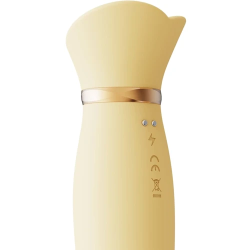 Вибратор с подогревом и вакуумной стимуляцией клитора Zalo - ROSE Vibrator Lemon Yellow