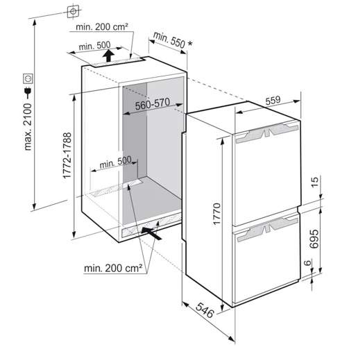 Встраиваемый холодильник Liebherr ICNe 5133 Plus: Класс энергопотребления A+