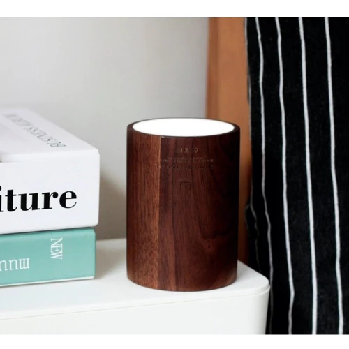Портативний Bluetooth-динамік Gingko Drum із вбудованим світильником дерево горіх (G020WT) фото 3
