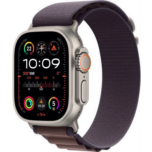Apple Watch Ultra 2 GPS + Cellular 49mm Titanium Case with Indigo Alpine Loop - Medium (MRET3) 