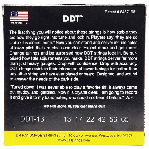 Струна для гитар Cтруны для электрогитары DR DDT-13: Назначение Для электрогитары