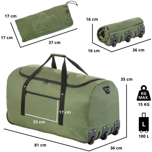 Сумка дорожня на колесах TravelZ Wheelbag 100 Liter Green (603095) (930793)