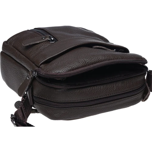 Мужская сумка планшет Borsa Leather коричневая (K11027-brown): Тип ручки Плечевой ремень, Без ручки