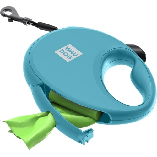Повідець-рулетка для собак WAUDOG R-leash з контейнером для пакетів S блакитний до 12 кг 3 м (26272) фото 9