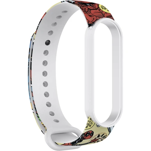 Ремінець ArmorStandart Superhero DP Comix White (ARM59252) for Xiaomi Mi Smart Band 5/6/7