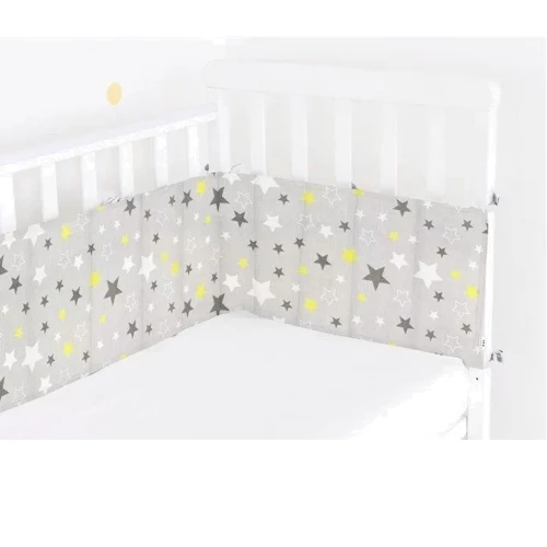 Бортик в кроватку Cosas WeltBed Star Yellow Grey Grey 30х180 см (4822052062951)