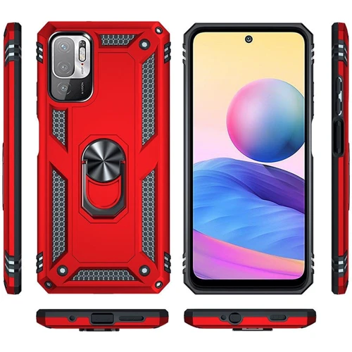 Аксессуар для смартфона Mobile Case Shockproof Serge Magnetic Ring Red for Xiaomi Redmi Note 10 5G / Poco M3 Pro / Poco M3 Pro 5G: Тип накладка на заднюю часть
