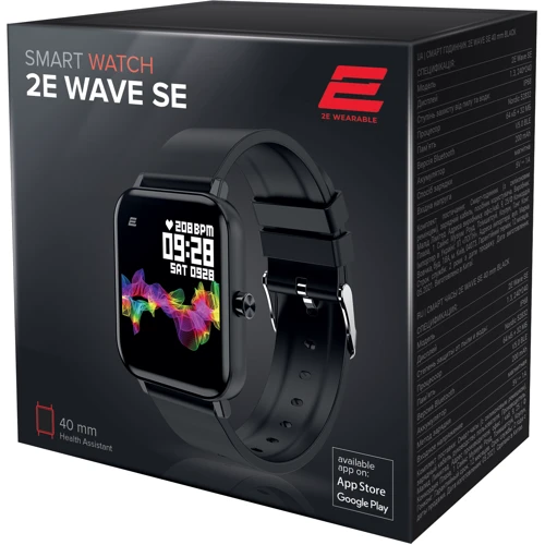 Смарт-годинник 2E Wave SE 40 mm Black: Ємність батареї, мАг 200