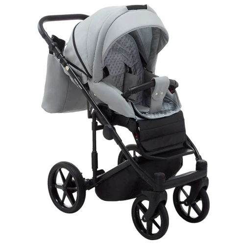 Коляска 2 в 1 Adamex Porto Light ECO Шкіра 100% SA-3 Світло-сірий (625714): Матеріал коліс резина (надувные)