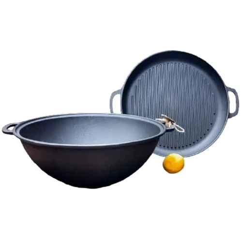 Козан узбецький Maysternya WOK з кришкою-сковородою гриль 12 л (V12CPGrWok)