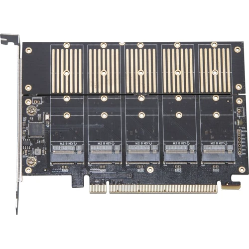 Frime PCI-E x16 to 5 x M.2 (B Key) JMB585 (ECF-PCIEtoSSD010)