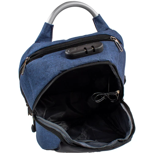 Чоловік рюкзак Valiria Fashion синій (3DETAB8808-6): Фактура Ткана, матова