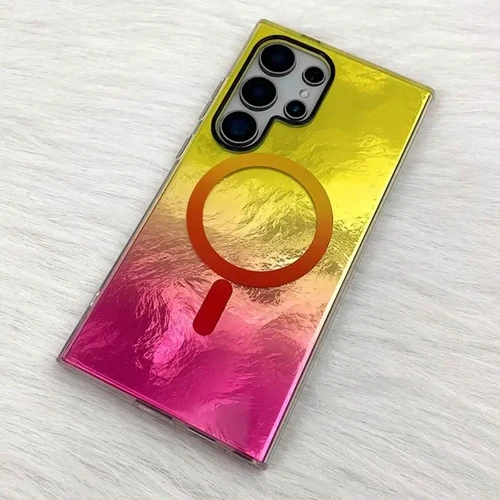 Чехол для телефонов Epik TPU Case Shiny Mountain MagFit Yellow/Pink for Samsung S928 Galaxy S24 Ultra