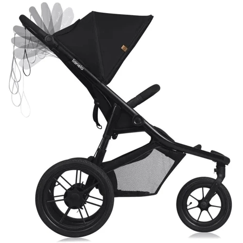 Прогулочная коляска Lionelo Azura Black Onyx (LO-AZURA BLACK ONYX): Материал колес резина (надувные)