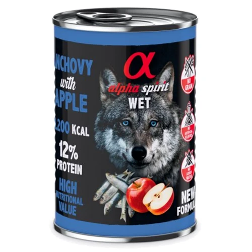 Влажный корм Alpha Spirit для собак Anchovy with red Apple анчоусы с красным яблоком 400 г (as576314)