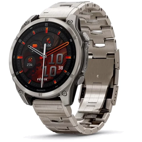 Смарт-часы Garmin Fenix 8 AMOLED 47mm Sapphire Titanium with Vented Titanium Bracelet (010-02904-40): Дисплей 1.4" AMOLED (454x454) / Sapphire Crystal