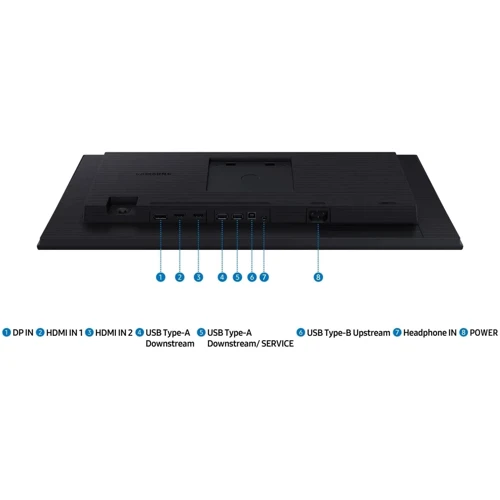 Монітор Samsung LS24D400GAIXCI UA: Роз'єми Выход на наушники, USB, HDMI, DisplayPort
