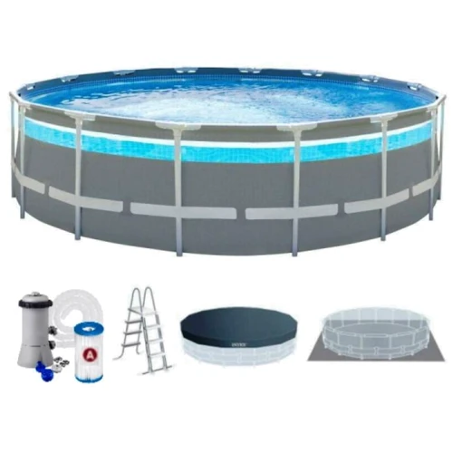 Бассейн Intex каркасный 427-107 см (26722) (12706 л, фильтр-насос, лестница, подстилка, тент)