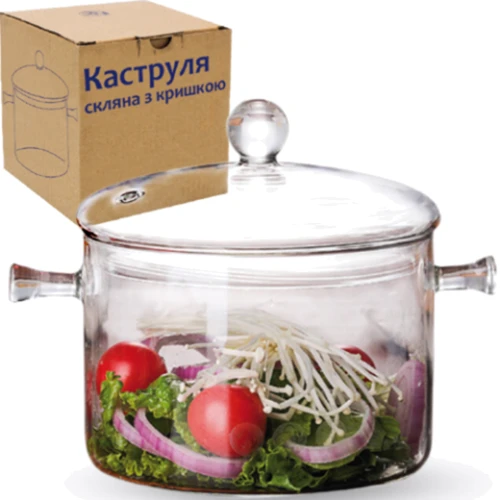 Кастрюля S&T стеклянная с крышкой 1.5 л (30050-1)