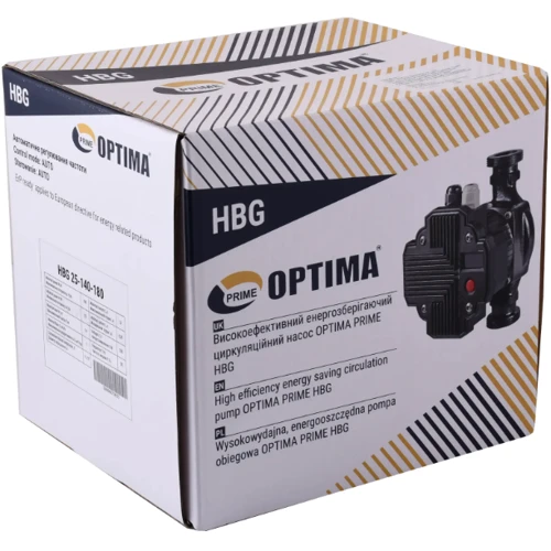 Насос циркуляційний енергозберігаючий Optima PRIME HBG 25-140AUTO: Потужність, кВт 0.19