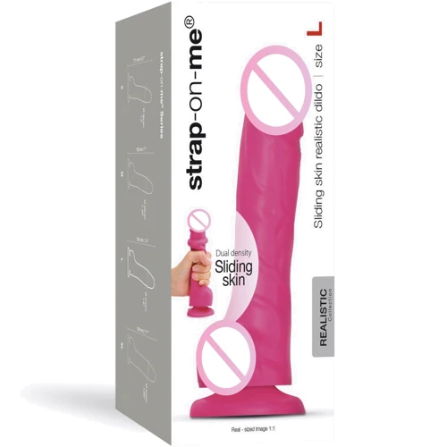 Реалистичный фаллоимитатор Strap-On-Me Sliding Skin Realistic Dildo Fuchsia - L
