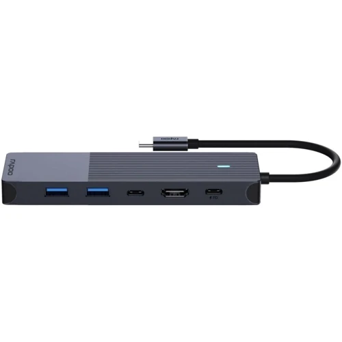 Адаптер Rapoo Adapter UCM-2002 USB-C to USB-C+USB2.0+2xUSB3.0+2xHDMI+DisplayPort+SD+RJ45+3.5mm Black фото 4
